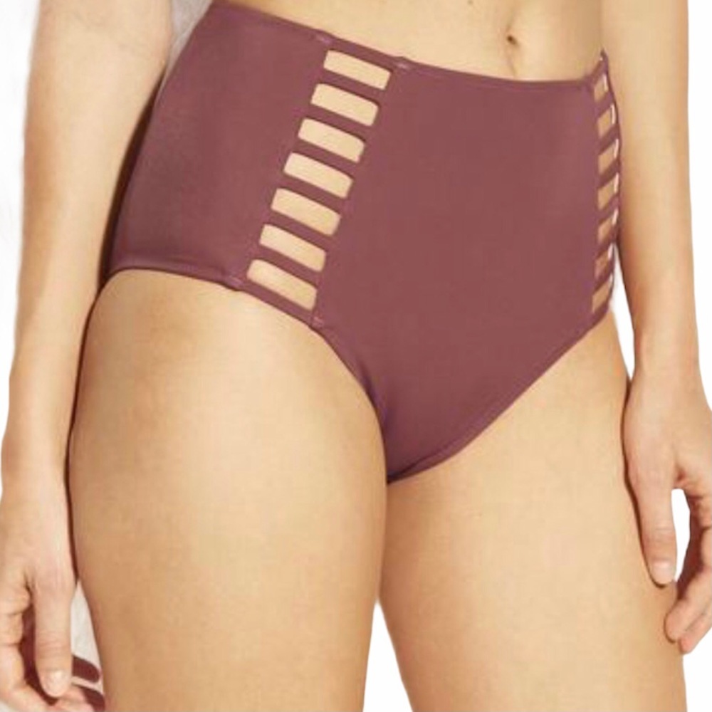 Shade & Shore Rose Strappy High Waist Bottom
